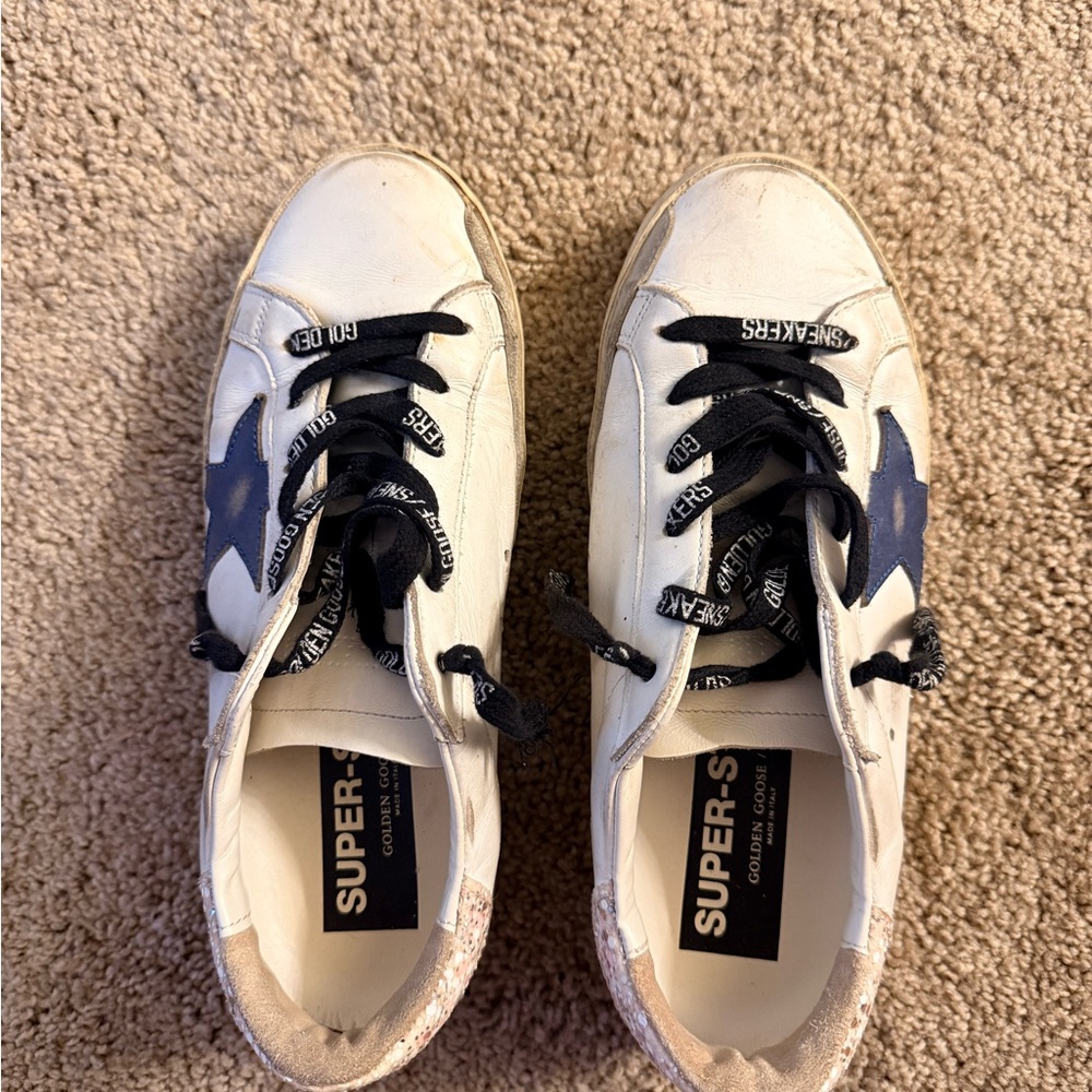 Golden Goose White and Black Sneakers
